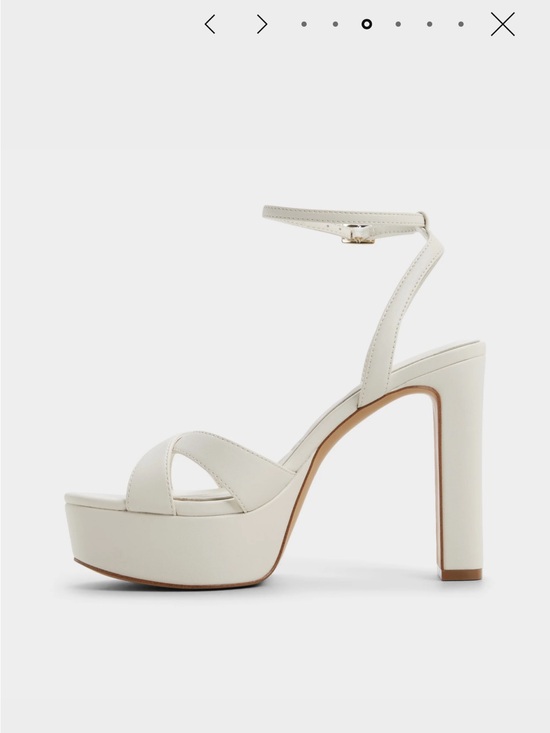 Aldo Shoes - Aldo Cream Platform Ankle-Strap Block Heels